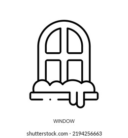 icono de la ventana. Signo de estilo lineal aislado en fondo blanco. Ilustración del vector
