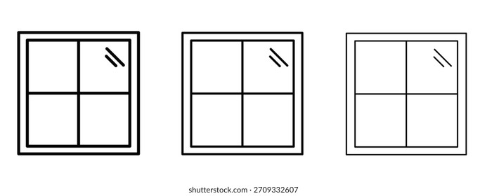 Ícone de janela sinal de estilo linear para conceito móvel e web design.