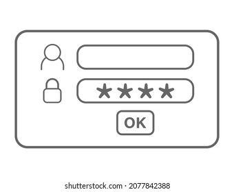  para iniciar sesión en el sistema, sitio web o aplicación. Estilo plano.