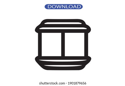 icono de ventana o logotipo símbolo de signo aislado ilustración vectorial - iconos vectoriales de estilo negro de alta calidad.