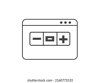The window icon minimizes and maximizes on internet search engines. linear style sign for mobile concept and web design. vector icon. Symbol, logo illustration. Vector graphics
