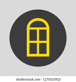 Window icon on gray background. Vector illustration