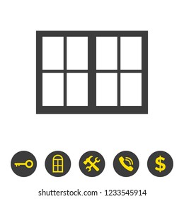 Window icon on white background. Vector illustration
