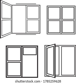 Window icon, open and closed