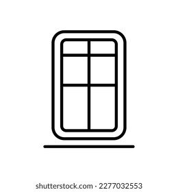 Icono de ventana, ilustración de vector de contorno en estilo de moda. Recursos gráficos editables para muchos fines.