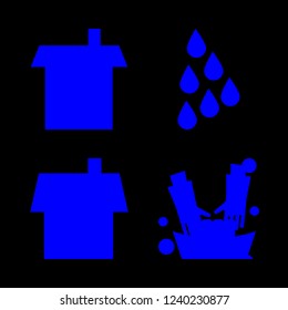 window icon set about rain, laundry and house vector set
