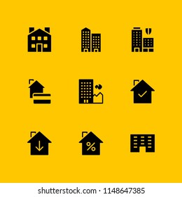 window icon set. building and house vector icon for graphic design and web