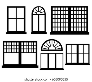 Window icon set Flat design style vector illustration