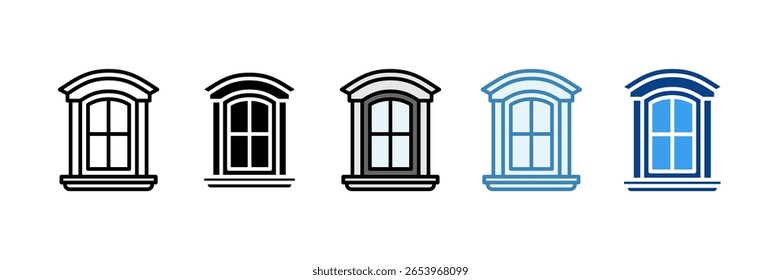 Janela Ícone Definir Coleção de Vários Estilos