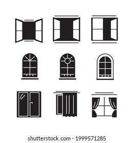 Window icon. Window set symbol vector elements for infographic web.
