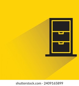 icono de ventana con sombra sobre fondo amarillo