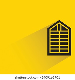 window icon with shadow on yellow background