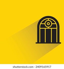 window icon with shadow on yellow background