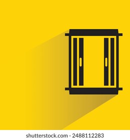 window icon with shadow on yellow background