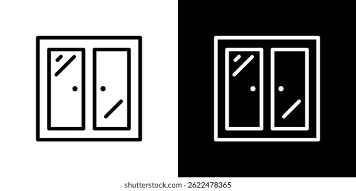 ícone da janela forma gráfico simples clipart símbolo. linha fina contorno arte