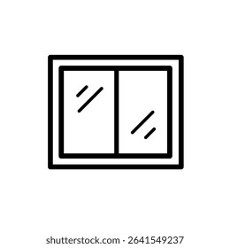 Window icon, sign and symbol icon. Minimalist vector line art. Hand drawn illustration for icon interface, banner, layout, social media post, flyer and mobile apps.