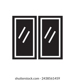 Window icon simple flat black illustration on white background..eps
