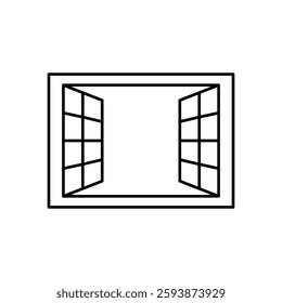 window icon, simple flat style, logo template sign symbol vector illustration pictogram, for ui or ux isolated on white for mobile app, editable