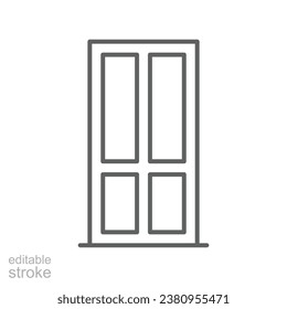 Window icon. Simple outline style. Window frame, square, construction, room, house, home interior concept. Thin line symbol. Vector illustration isolated. Editable stroke.