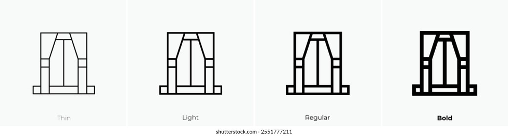 window icon. Thin, Light Regular And Bold style design isolated on white background