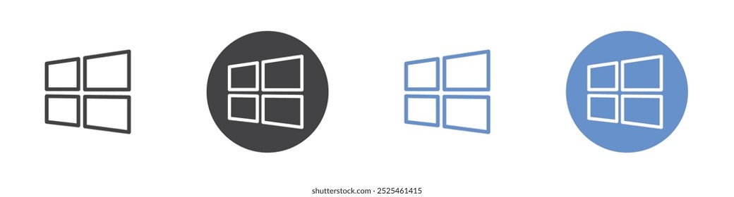 Fenstersymbol Dünner Umriss des Kunstsymbols