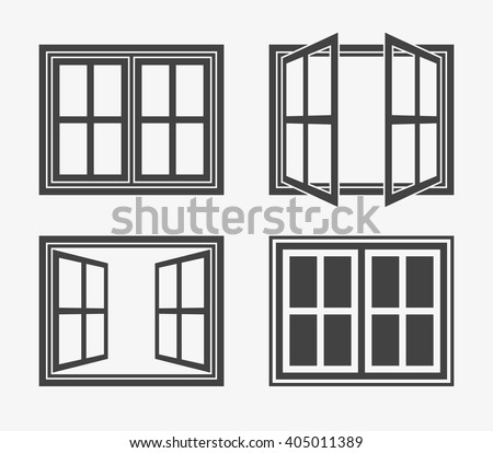 Window Icon in trendy flat style isolated on grey background. Window symbol set for your web site design, logo, app, UI. Vector illustration, EPS10.