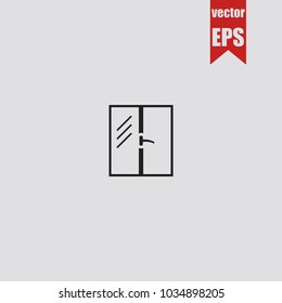 Window icon in trendy isolated on grey background.Vector illustration.