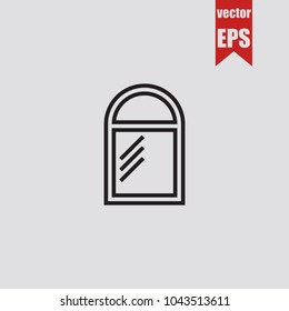 Window icon in trendy isolated on grey background.Vector illustration.