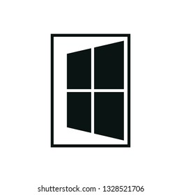 Window icon vector flat style logo template