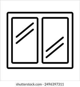 window icon - vector glazed window symbol or sign
