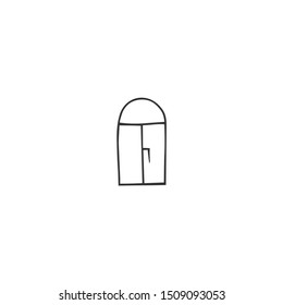 Window icon. Vector hand drawn illustration. Housekeeping and home repairs. For business identity and branding, for window manufacturers and cleaning companies.