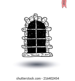 Window icon. Vector illustration.