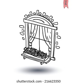 Window icon. Vector illustration.