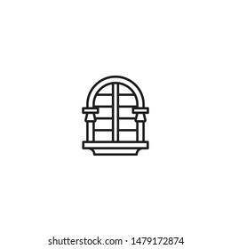 Window icon. Vector window illustration. House element icon. Trendy Flat style for graphic design, Web site, UI. EPS10. Vector illustration
