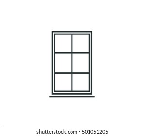 Window icon. Vector window illustration. House element. 