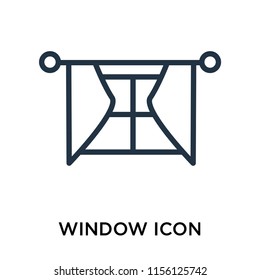 Window icon vector isolated on white background, Window transparent sign , line symbol or linear element design in outline style