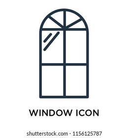 Window icon vector isolated on white background, Window transparent sign , line symbol or linear element design in outline style