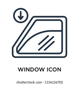 Window icon vector isolated on white background, Window transparent sign , line symbol or linear element design in outline style