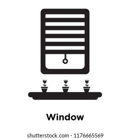 Window icon vector isolated on white background, logo concept of Window sign on transparent background, filled black symbol