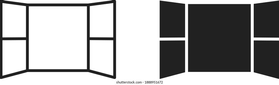 Window icon, vector line illustration