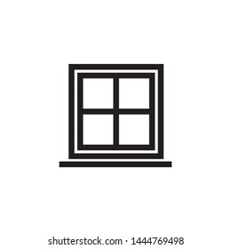 Window icon vector. Simple design on white background.