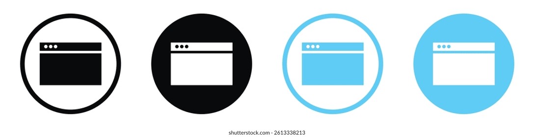 Window icon vectors collection for website UI designs