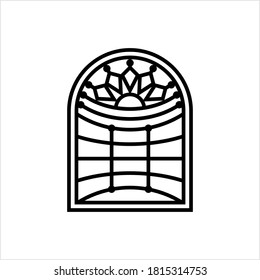 Window Icon, Wall Opening In Home For Sound, Light, Air Ventilation Vector Art Illustration