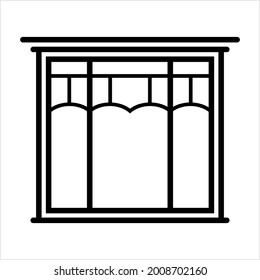 Window Icon, Wall Opening In Home For Sound, Light, Air Ventilation Vector Art Illustration