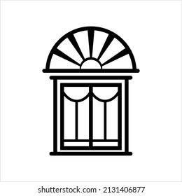 Window Icon, Wall Opening In Home For Sound, Light, Air Ventilation Vector Art Illustration