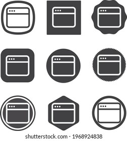 Fenstersymbol . Web-Icon-Set . Symbolsammlung. Einfache Vektorgrafik.