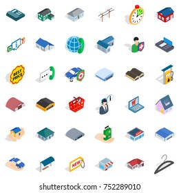 Window icons set. Isometric style of 36 window vector icons for web isolated on white background