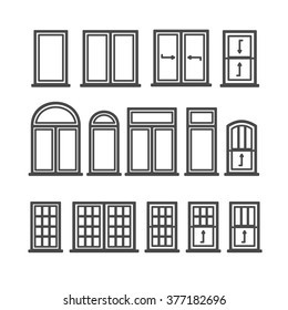 Window Icons Set For Web, Application, Advertising, Logo or Identity