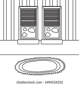 Window inside home vector design
