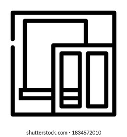 window installation line icon vector. window installation sign. isolated contour symbol black illustration